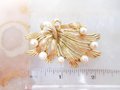 Vintage LISNER Brooch Pearl Flower Spray Pin Designer Classic Timeless Mid Century Jewelry Gift, VivianJoel.com