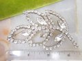 Vintage Ice Rhinestone Brooch Set Clear Crystal Leaf Pin Earrings Large Flower Jewelry Gift Mid Century, VivianJoel.com