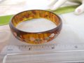 Vintage Flower Painted Celluloid Bangle Bracelet Art Deco Plastic Mid Century Jewelry Gift, VivianJoel.com