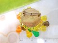 Vintage GERMANY Waterfall Dangle Bead Brooch Plastic Cluster Orange Yellow Green Pin Lucite Cha Cha Mid Century Jewelry Gift, VivianJoel.com