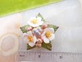Vintage AYNSLEY ENGLAND Flower Brooch Bone China Porcelain Pin White Dogwood Bouquet Original Box Jewelry Gift , VivianJoel.com