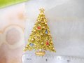 Vintage ART Enamel Christmas Tree Pin Brooch Designer Signed ARTHUR PEPPER Rhinestone Jewelry Mod Mid Century Gift, VivianJoel.com