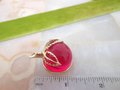 Vintage SARAH COVENTRY Fruit Brooch Apple Bright Pink Jelly Belly Pin Lucite Burgundy Designer Jewelry Mid Century, VivianJoel.com