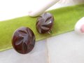 Vintage Carved BAKELITE Chocolate Earrings Brown Button Screw Back Art Deco Old Plastic Jewelry Gift Mid Century, VivianJoel.com