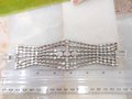 Vintage Rhinestone Bracelet Statement Wide Ice Clear Crystal Huge Hollywood Wedding Glam Century Jewelry, VivianJoel.com