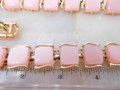 Vintage CORO Pink Moonglow Necklace Bracelet Earrings Set Thermoset Link Plastic Retro Designer Parure Jewelry Mid Century, VivianJoel.com