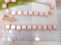 Vintage CORO Pink Moonglow Necklace Bracelet Earrings Set Thermoset Link Plastic Retro Designer Parure Jewelry Mid Century, VivianJoel.com
