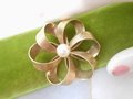 Vintage WINARD Flower Brooch Ribbon Bow Pin Circle Pearl Gold Fill GF Love Knot Mid Century Designer Jewelry Gift, VivianJoel.com