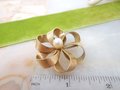 Vintage WINARD Flower Brooch Ribbon Bow Pin Circle Pearl Gold Fill GF Love Knot Mid Century Designer Jewelry Gift, VivianJoel.com