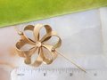 Vintage WINARD Flower Brooch Ribbon Bow Pin Circle Pearl Gold Fill GF Love Knot Mid Century Designer Jewelry Gift, VivianJoel.com