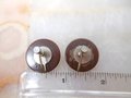 Vintage Carved BAKELITE Chocolate Earrings Brown Button Screw Back Art Deco Old Plastic Jewelry Gift Mid Century, VivianJoel.com