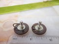 Vintage Carved BAKELITE Chocolate Earrings Brown Button Screw Back Art Deco Old Plastic Jewelry Gift Mid Century, VivianJoel.com