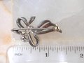 Vintage STERLING SILVER Marcasite Brooch Bow Ribbon Pin Petite 925 Modernist Figural Jewelry Gift Mid Century, VivianJoel.com