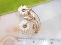 Vintage WINARD Gold Fill Brooch Designer Carved Daisy Flower Pin 12Kt GF Bovine Bone Jewelry Mid Century Gift, VivianJoel.com