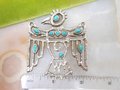 Vintage ST LABRE Thunderbird Brooch Phoenix Pin Pendant Faux Turquoise Southwest Designer Jewelry Gift Mid Century, VivianJoel.com