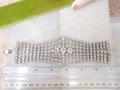 Vintage Rhinestone Bracelet Statement Wide Ice Clear Crystal Huge Hollywood Wedding Glam Century Jewelry, VivianJoel.com