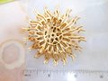 Vintage Baroque Pearl Brooch Pin Pinwheel Flower Glass Bead Chunky Gold Plate Mid Century Jewelry, VivianJoel.com