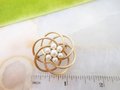 Vintage A & Z Pearl Brooch Love Knot Gold Fill Pin 12K Designer Atomic Flower Infinity Spiral GF Mid Century Jewelry Gift, VivianJoel.com