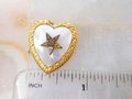 Vintage Pittman Keeler Brooch EASTERN STAR Pin Enamel Gold Fill GF Designer Jewelry Heart Gift Masonic Mid Century, VivianJoel.com