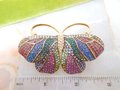 Vintage JOAN RIVERS Designer Brooch Butterfly Pin Morpho Moth Crystal Encrusted Rhinestone Insect Bug Jewelry Gift, VivianJoel.com