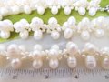 Vintage Baroque Pearl Necklace Bead Woven Cluster Beach Winter White Wedding Toggle Clasp Jewelry Gift, VivianJoel.com