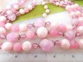 Vintage STAR Jewelry SET Pink Plastic Bead Necklace Bracelet Three Strand Bib Bubblegum Pin Up Designer Mid Century Gift, VivianJoel.com