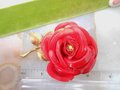 Vintage Big Bloom Brooch Flower Rose Pin Plastic Celluloid Rhinestone Mid Century Jewelry Gift, VivianJoel.com