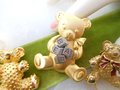 Vintage LOT 3 Teddy Bear Pin Brooch Rhinestone Figural JJ Designer Jewelry Gift,  VivianJoel.com