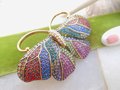Vintage JOAN RIVERS Designer Brooch Butterfly Pin Morpho Moth Crystal Encrusted Rhinestone Insect Bug Jewelry Gift, VivianJoel.com