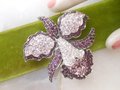 Vintage NOLAN MILLER Flower Brooch Glamour Purple Orchid Pin Pave Crystal Rhinestone Designer Jewelry Gift , VivianJoel.com