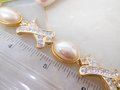 Vintage NOLAN MILLER Pearl Crystal Rhinestone Bracelet X and O Hugs Kisses Wedding Glamour Designer Jewelry Gift, VivianJoel.com