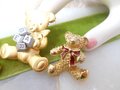Vintage LOT 3 Teddy Bear Pin Brooch Rhinestone Figural JJ Designer Jewelry Gift,  VivianJoel.com