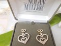 Vintage NOLAN MILLER Heart Earrings Rhinestone Clip On Pave Crystal Dangle Drop Gold Designer Jewelry Gift Original Box, VivianJoel.com