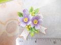 Vintage Purple Pansy Brooch Bone China Porcelain Ceramic Flower Pin Bouquet Jewelry Gift THAILAND, VivianJoel.com
