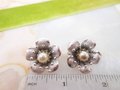 Vintage CORO Flower Scatter Pin Earrings Screw Back Faux Pearl Silver Tone Brooch Set Designer Jewelry Gift Mid Century, VivianJoel.com