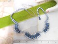 Vintage Blue Rhinestone Necklace Earrings Set Demi Parure Mid Century Regency Renaissance Revival Jewelry Gift, VivianJoel.com