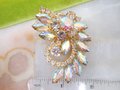 Vintage Aurora Borealis Flower Pin Brooch Rhinestone Regency Renaissance Revival Mid Century Jewelry Gift, VivianJoel.com