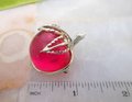 Vintage SARAH COVENTRY Pink Apple Brooch Bright Fruit Jelly Belly Lucite Burgundy Pin Designer Jewelry Mid Century, VivianJoel.com