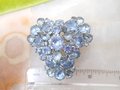 Vintage Blue Rhinestone Brooch Pin Layered Flower Spray Mid Century Jewelry Gift, VivianJoel.com