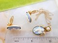 Vintage Cameo Blue Pendant Necklace Earrings Set Jasper Wedgewood Plastic Angel Gold Fill Chain Jewelry Mid Century Gift, VivianJoel.com