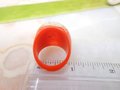 Vintage Orange Lucite Bubble Ring Real Crab Beach Mod Plastic Chunky Groovy Funky Size 9 Mid Century Jewelry Gift, VivianJoel.com