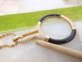 Vintage CHRISTIAN DIOR Germany Lorgnette Pendant Necklace Magnifier Glass Pave Crystal Black Enamel Designer Jewelry MCM, VivianJoel.com