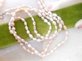 Vintage Pearl Necklace Blush Pink Fresh Water Bead Delicate Two Strand Sterling Silver Clasp Beach Wedding Mid Century Gift, VivianJoel.com