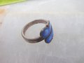 Vintage NORWAY Sterling Silver Ring Blue Enamel Guilloche Aksel Holmsen Modernist Mid Century Size 5.5 MCM Jewelry Gift, VivianJoel.com