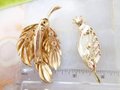 Vintage LOT 3 Figural Brooch Collection Gold Tone Plate AJC GERRYS Leaf Destash Jewelry Mid Century Gift, VivianJoel.com