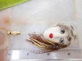 Vintage FRANCE Brooch Painted Face Art Deco Flapper Girl Pin Feather Mid Century Jewelry *as is*, VivianJoel.com