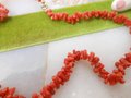 Vintage Coral Bead Branch Fringe Collar Necklace Salmon Orange 19" Mid Century Beach Tropical Jewelry Gift, VivianJoel.com