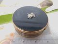 Vintage MARGARET ROSE England Trinket Jewelry Pill Box Enamel Bird Marcasite Brass Mid Century *as is*, VivianJoel.com