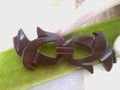 Vintage BAKELITE Flying Bird Brooch Bow Pin Carved Chocolate Brown Old Plastic Mid Century Jewelry Gift, VivianJoel.com