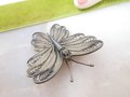 Vintage Cannetille Butterfly Moth Pin Brooch Insect Bug Ornate Silver Figural Mid Century Jewelry Gift, VivianJoel.com